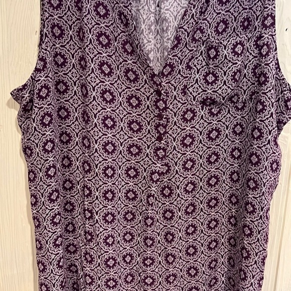 Market Spruce Sleeveless Blouse XXL Purple and White - Picture 4 of 10